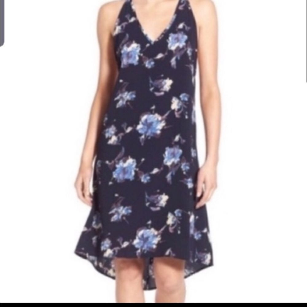Nordstrom Leith blue floral sundress xs